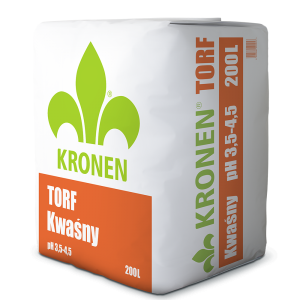 Torf kwaśny pH 3,5-4,5 – 200 l (paleta 20 szt.) Kronen