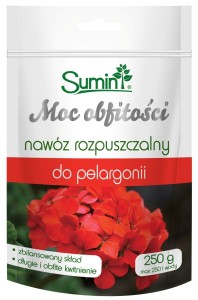 Nawóz rozpuszczalny do pelargonii Moc Obfitości 250 g Sumin