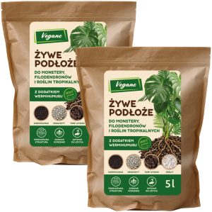 Żywe podłoże do monstery, filodendronów i roślin tropikalnych z dodatkiem Wermihumusu Vegano - 10 l