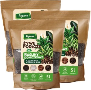 Żywe podłoże do roślin doniczkowych z dodatkiem Wermihumusu Vegano - 3x5 l